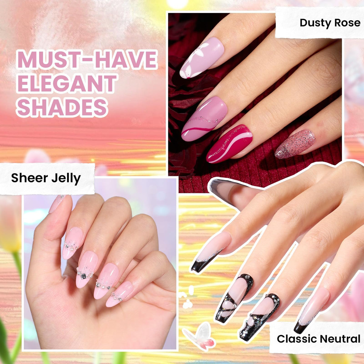 beetles texture gloss finish swatch showing cured shine benefit: long-lasting glossy look