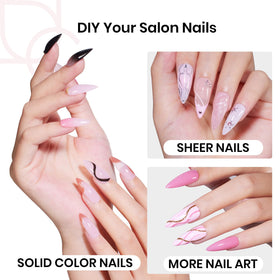 beetles application pressing tip onto nail illustrating easy gel-glue bonding
