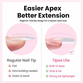 beetles Gel Polish application photo of tip being glued for a quick salon-look extension