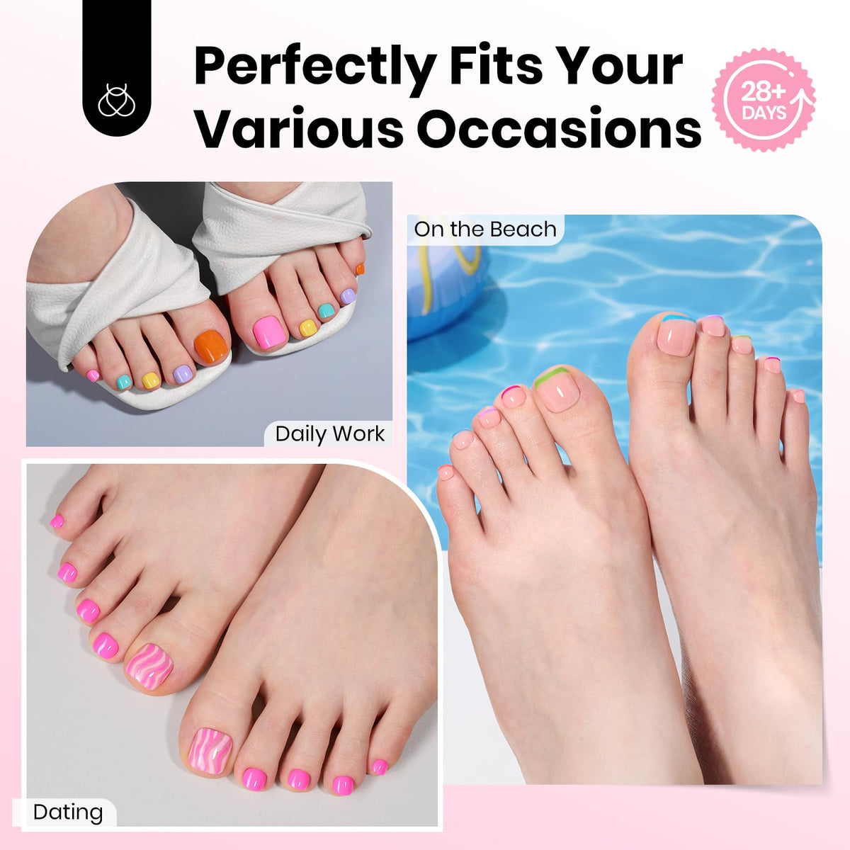 Beetles size array displaying 16 sizes for a precise fit on all toes