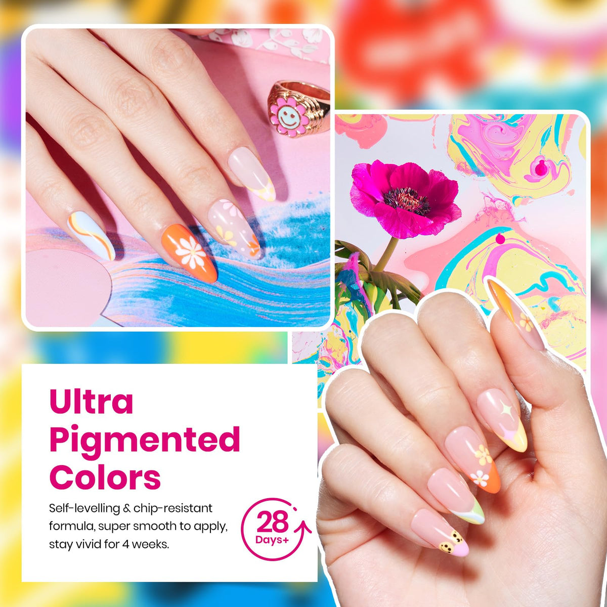 Beetles manicure tools flatlay with base coat and glossy and matte top coats