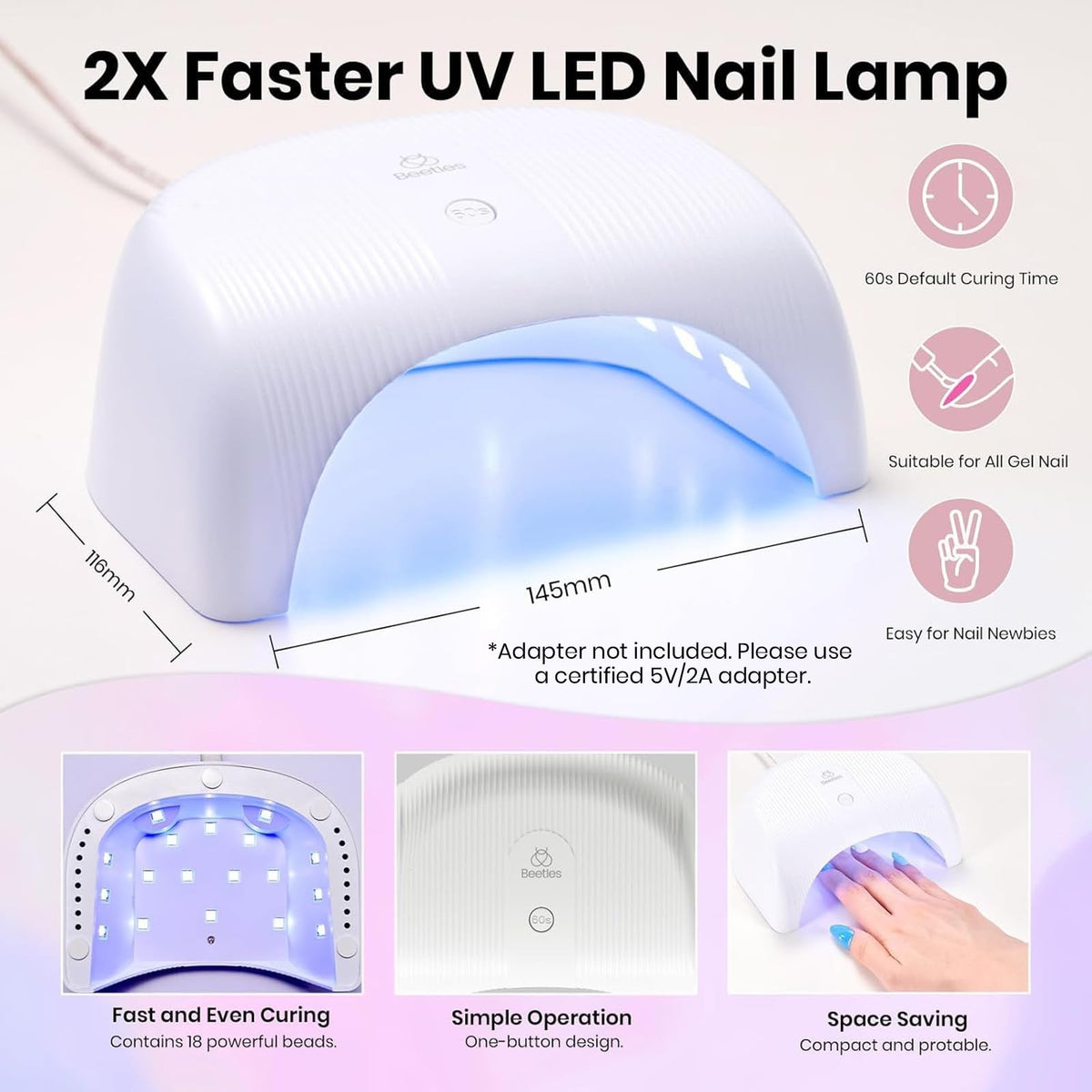 beetles tools and accessories neatly arranged for easy at-home manicure setup