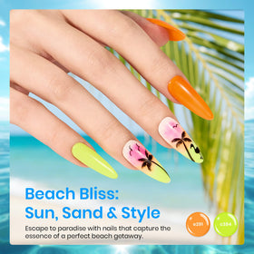 Beetles Gel Polish tools and embellishments laid out to enable creative nail art