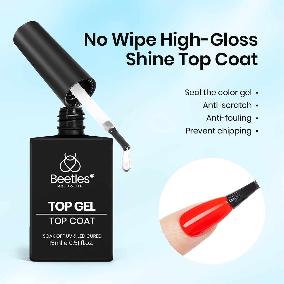 beetles top coat brush and texture demonstrating smooth application benefit