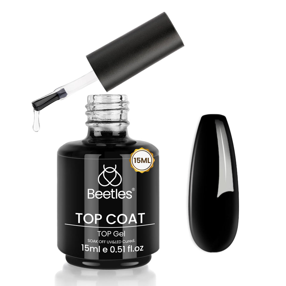 beetles Gel Polish bottle front view showing 15ML capacity and glossy finish