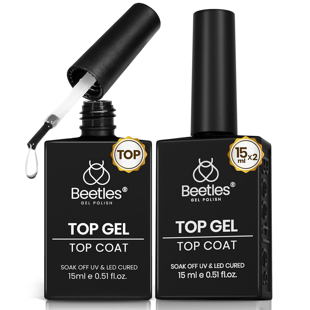 beetles top coat bottles front view showing clear gloss benefit