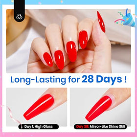 beetles applied on nails close-up showing high-gloss durable finish