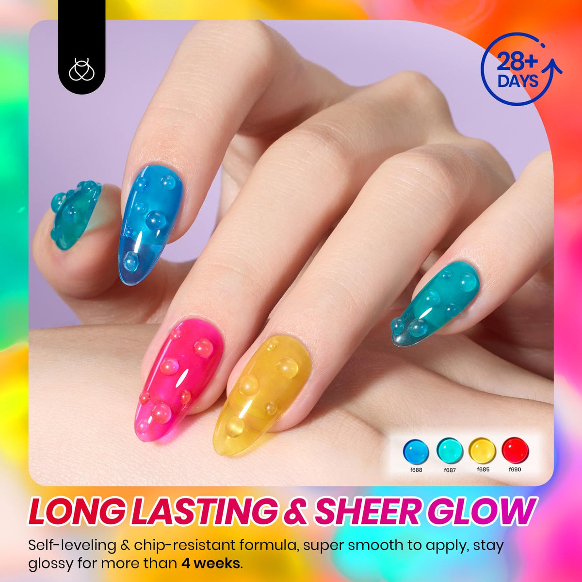 Beetles polish applied on natural nails cured under lamp highlighting glossy, flexible finish