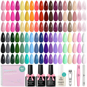 beetles front packaging shot showing full 45-piece gel polish kit and vivid color range for convenience