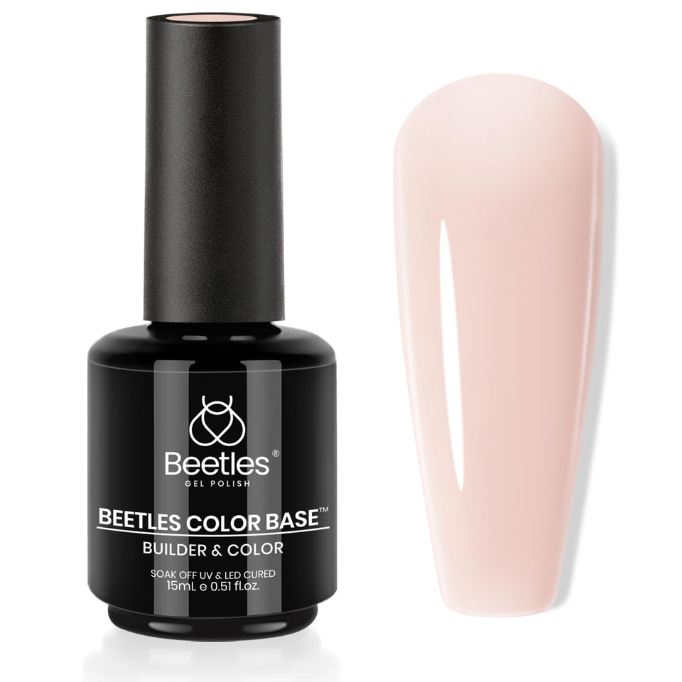 Beetles Gel Polish warm jade front bottle showing color and label, promotes even coverage
