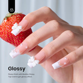 Beetles close-up texture of white gel highlighting creamy pigmentation