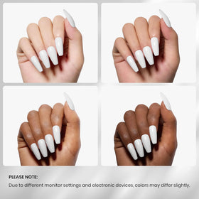 beetles white gel being applied for a French manicure delivering crisp lines