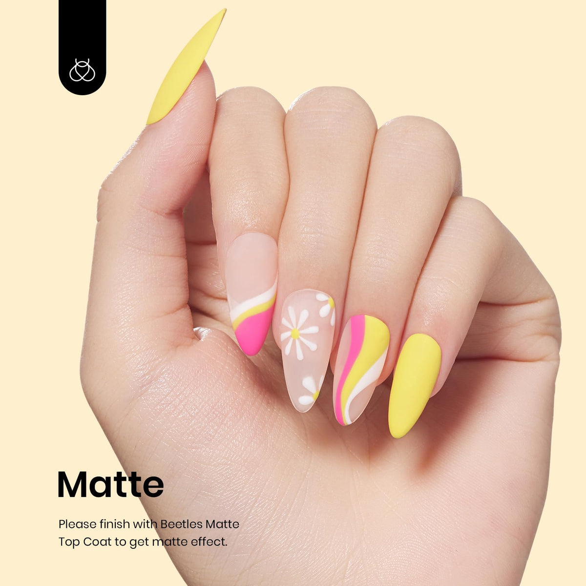 Beetles swatch set of nails showing buildable opacity and shine