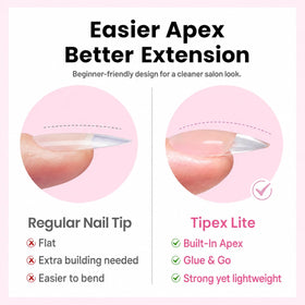 Beetles application on a natural nail illustrating fast glue-on, secure hold