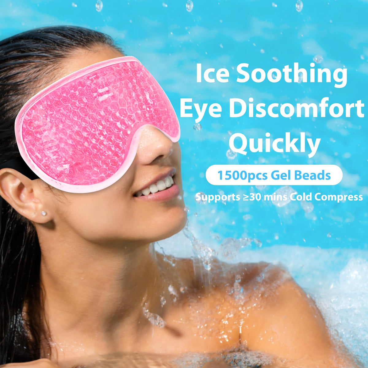 BeeVines in use by woman on couch using mask for soothing eye relief