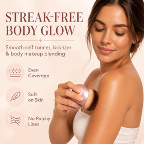 BeeYoYe brush applying self tanner to leg for streak-free finish