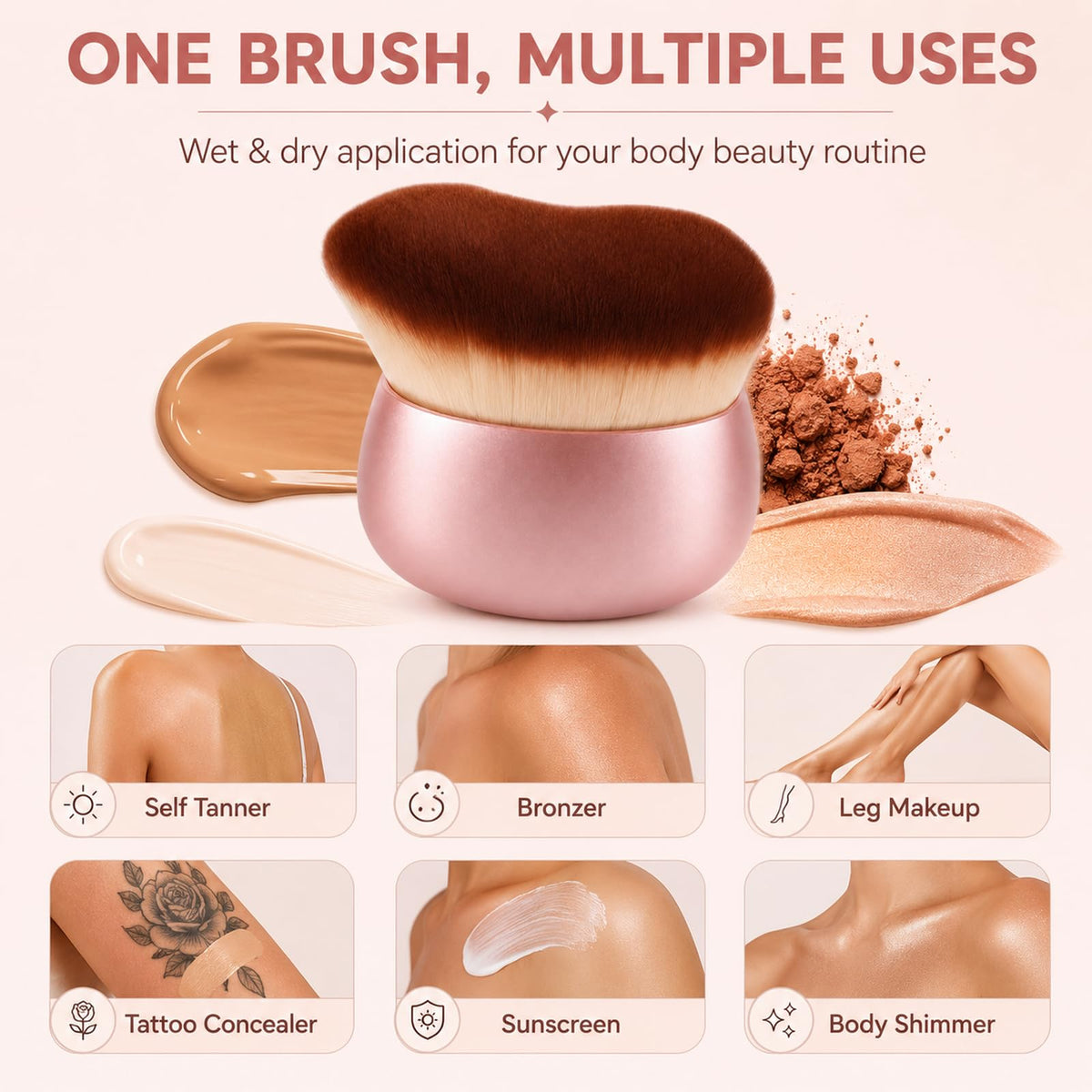 BeeYoYe before and after legs demonstrating even bronzer coverage