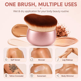 BeeYoYe before and after legs demonstrating even bronzer coverage