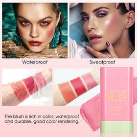 BEFIVECOK blush stick used on lips and eyelids showing versatile multi-use tint