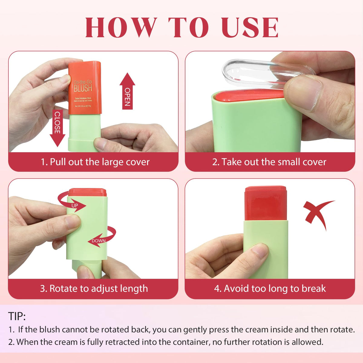 BEFIVECOK blush stick beside credit card showing pocket-friendly size