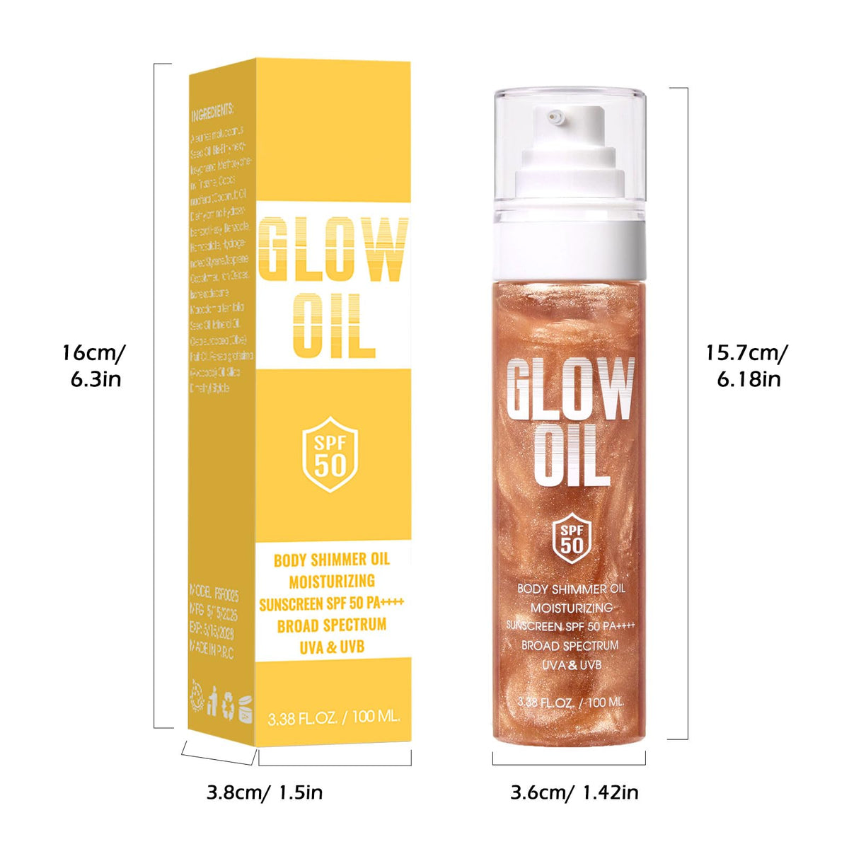 BEFIVECOK absorbed oil on forearm showing subtle rose-gold shimmer and smooth skin