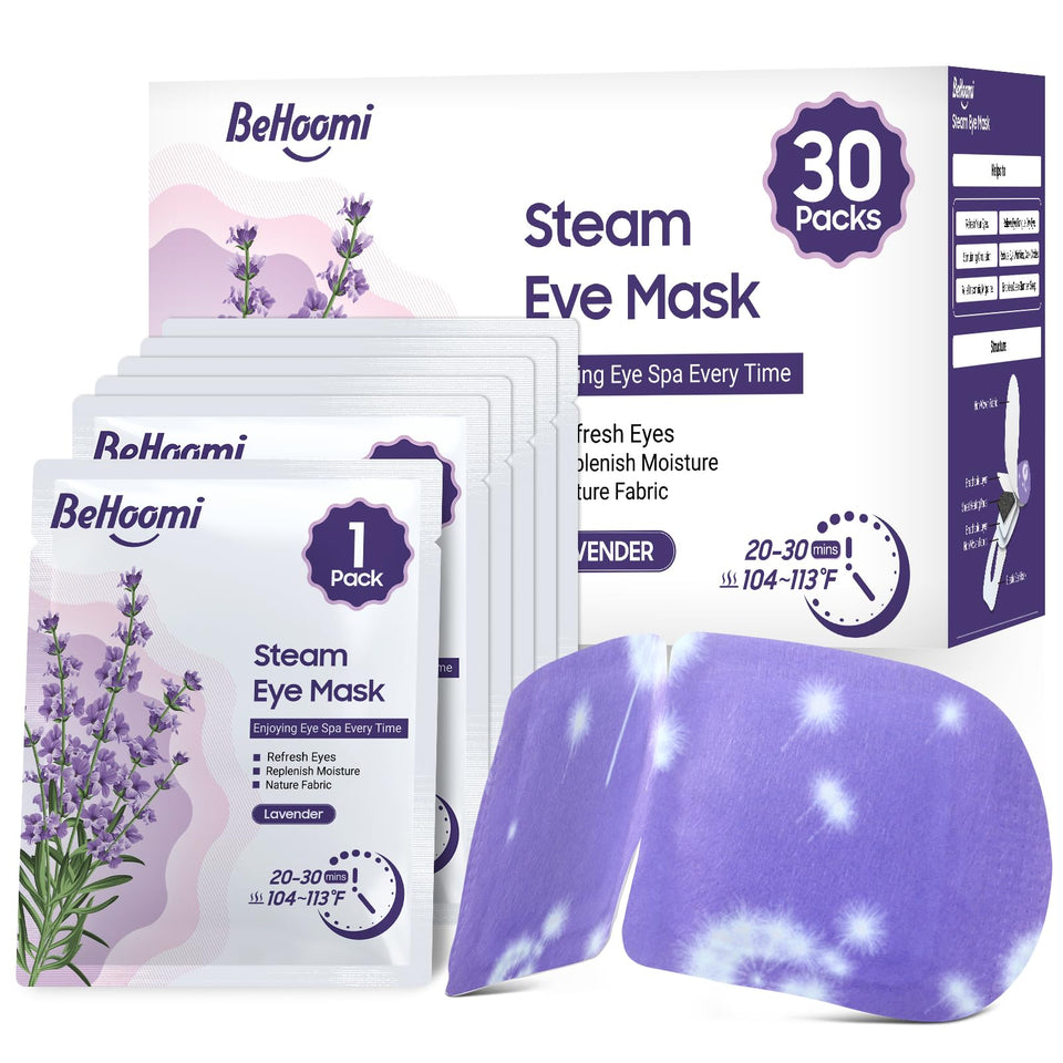 BeHoomi front packaging lavender 30-pack showing compact gift-ready box and convenience