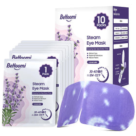 BeHoomi front packaging showing 10 lavender scented masks and benefits