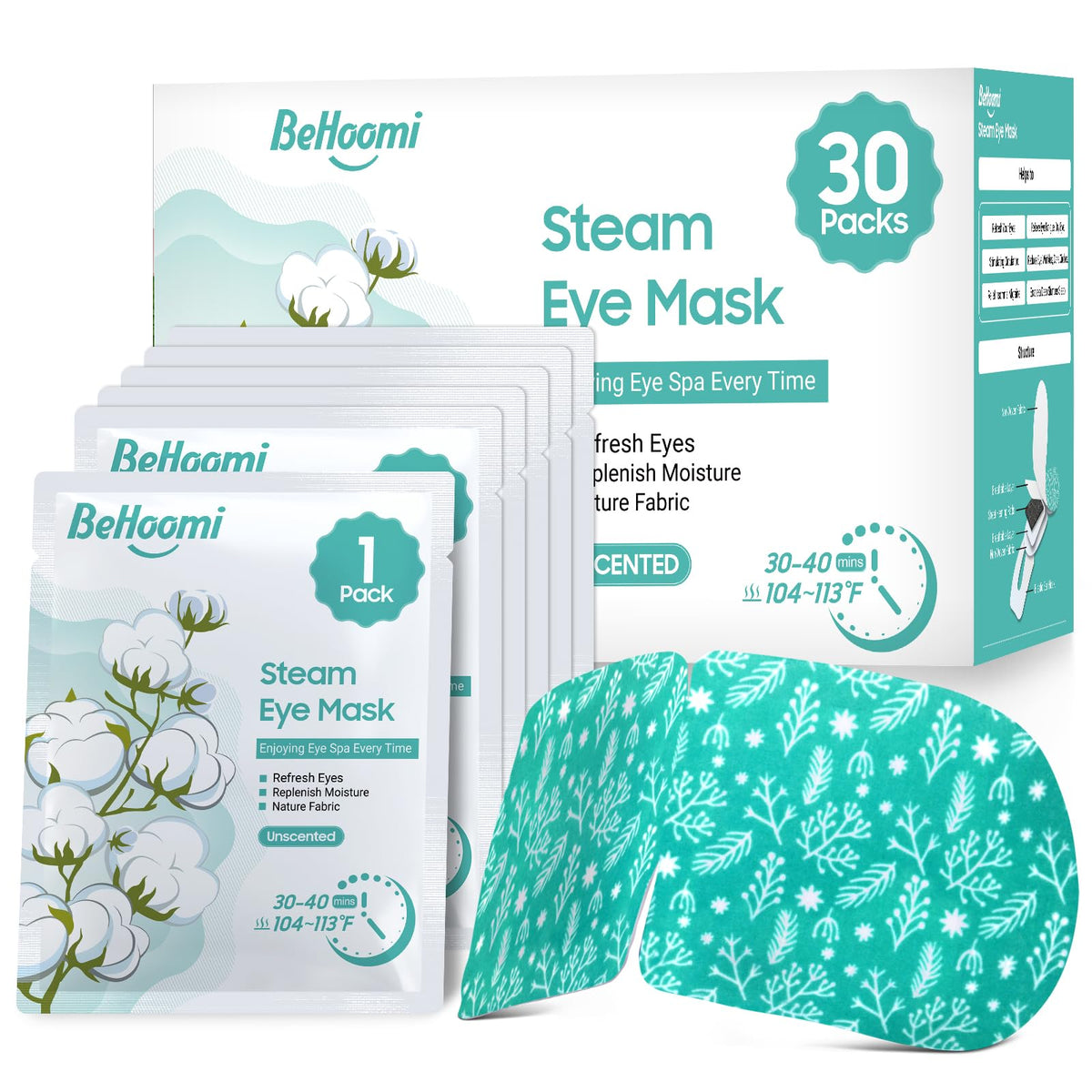 BeHoomi front packaging showing 30 packs and product benefits