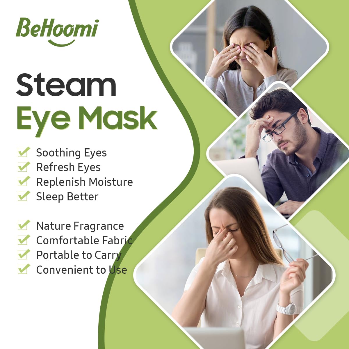 BeHoomi worn by traveler on airplane for relaxed soothing warmth