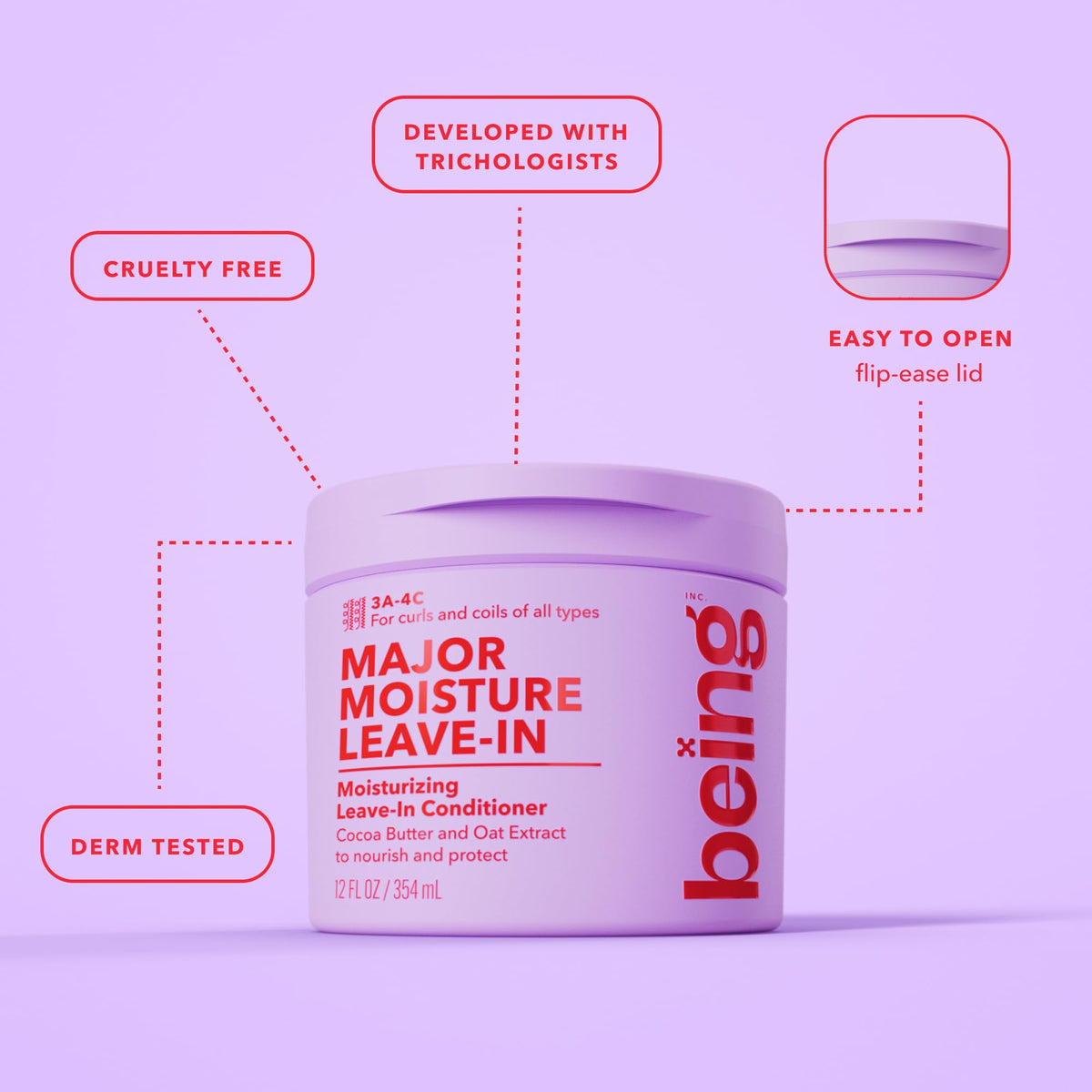 BEING INC applying leave-in to curly hair adding slip and detangling benefit