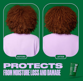 BEING INC results on curly hair showing defined, soft, hydrated coils