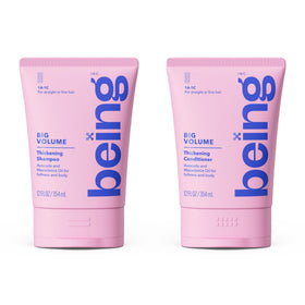 BEING INC front packaging showing 354mL duo and volume benefit