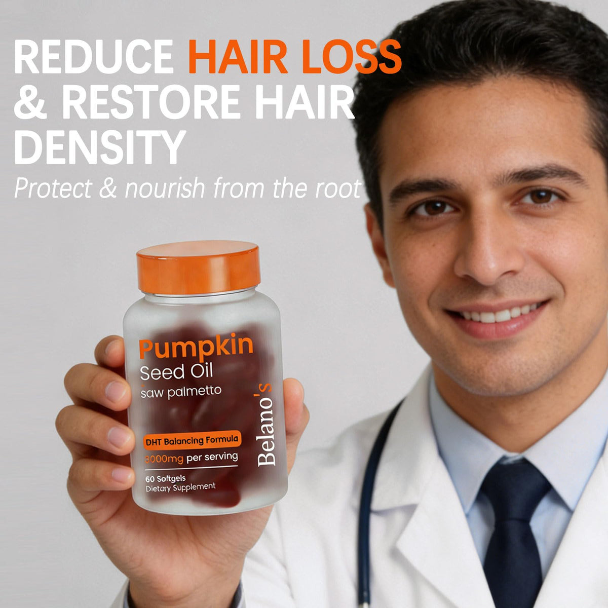 Belano's softgels close-up showing smooth texture for easy swallowing