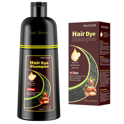 BELEZALIB front packaging of dark brown color shampoo showing bottle and label benefits