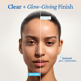 belif applying sunstick to face for quick reapplication over makeup