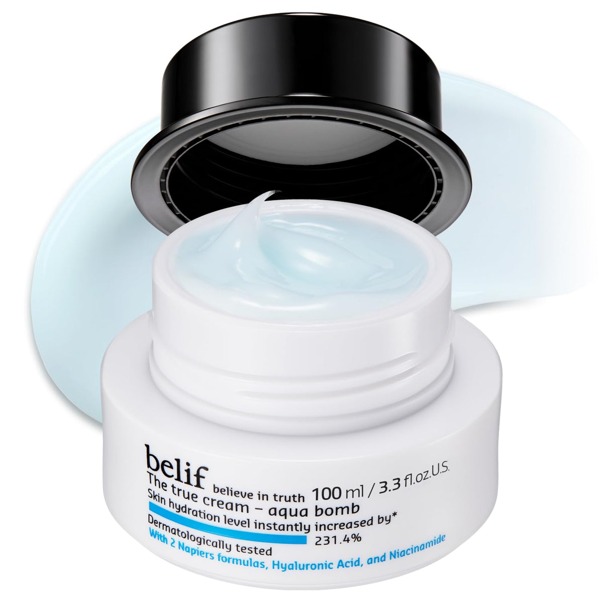 belif Aqua Bomb front tube showing branding and clean design, ideal travel moisturizer