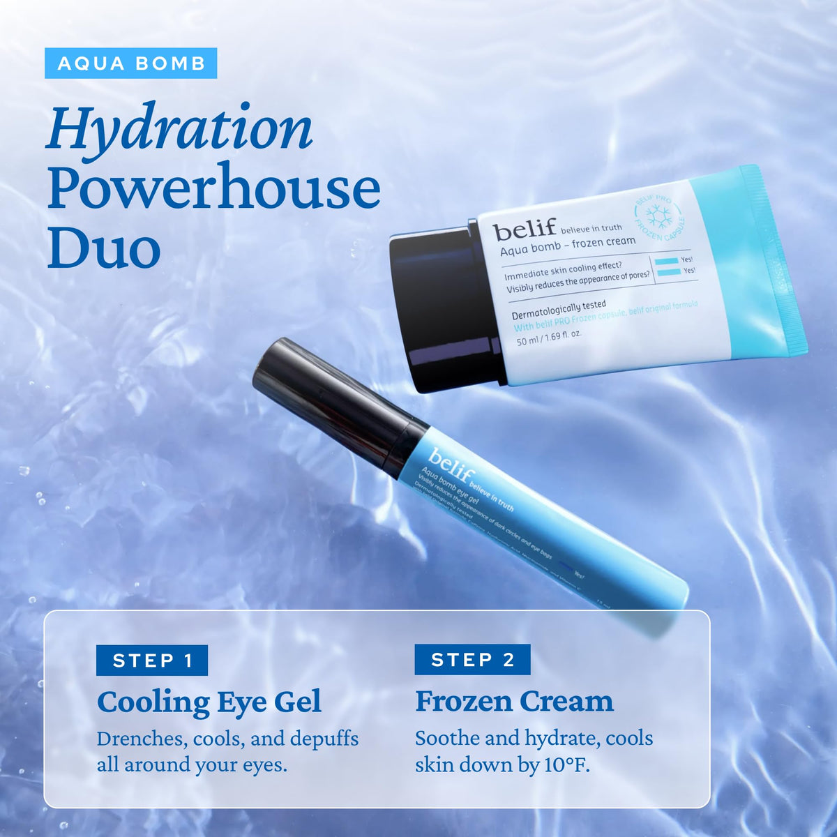 belif model applying cream for calming redness and refreshing feeling