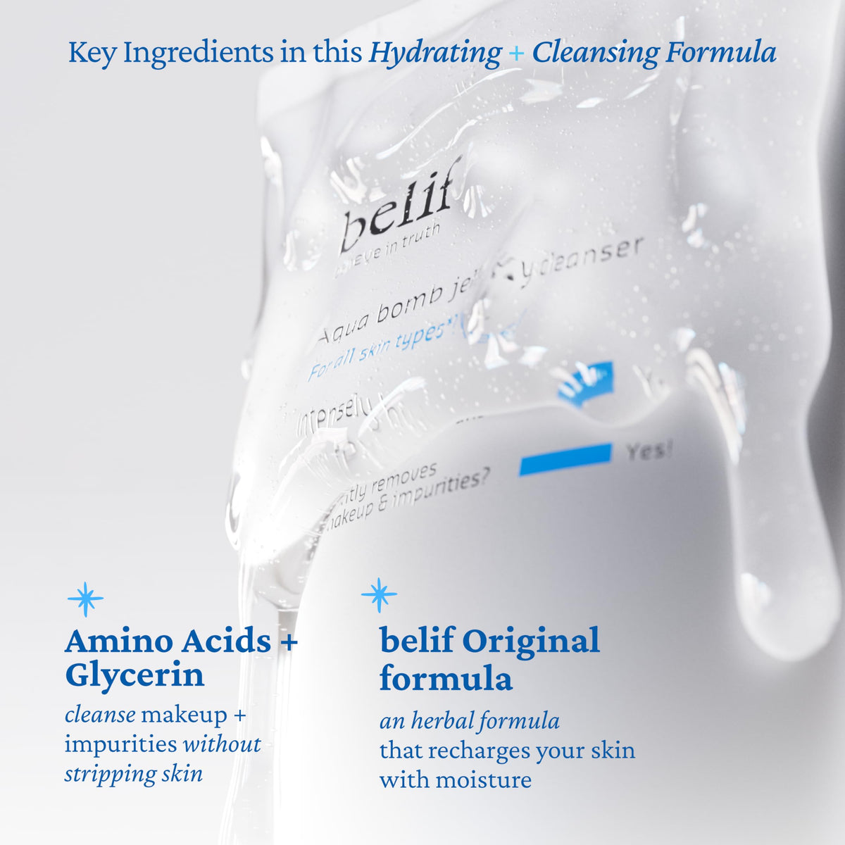 belif foam lather in hand demonstrating gentle cleansing and effective dirt removal