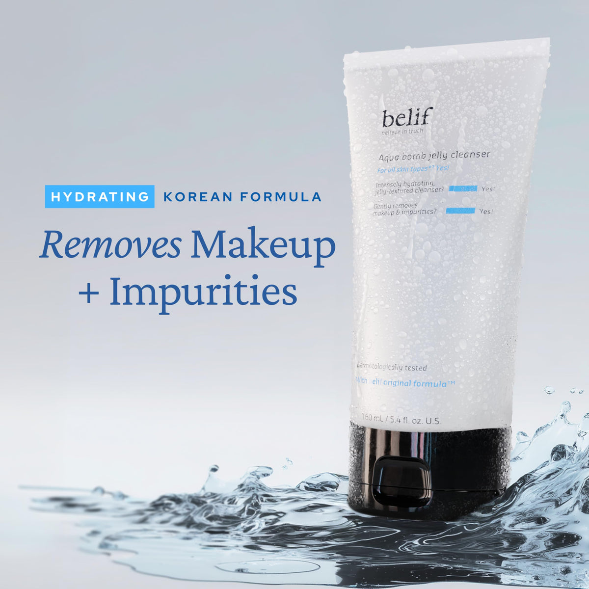 belif close-up jelly texture highlighting hydrating gel consistency and smooth feel