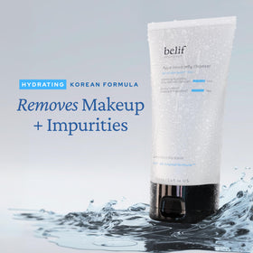 belif close-up jelly texture highlighting hydrating gel consistency and smooth feel