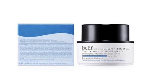 belif model close-up with dewy skin showing plump hydrated result