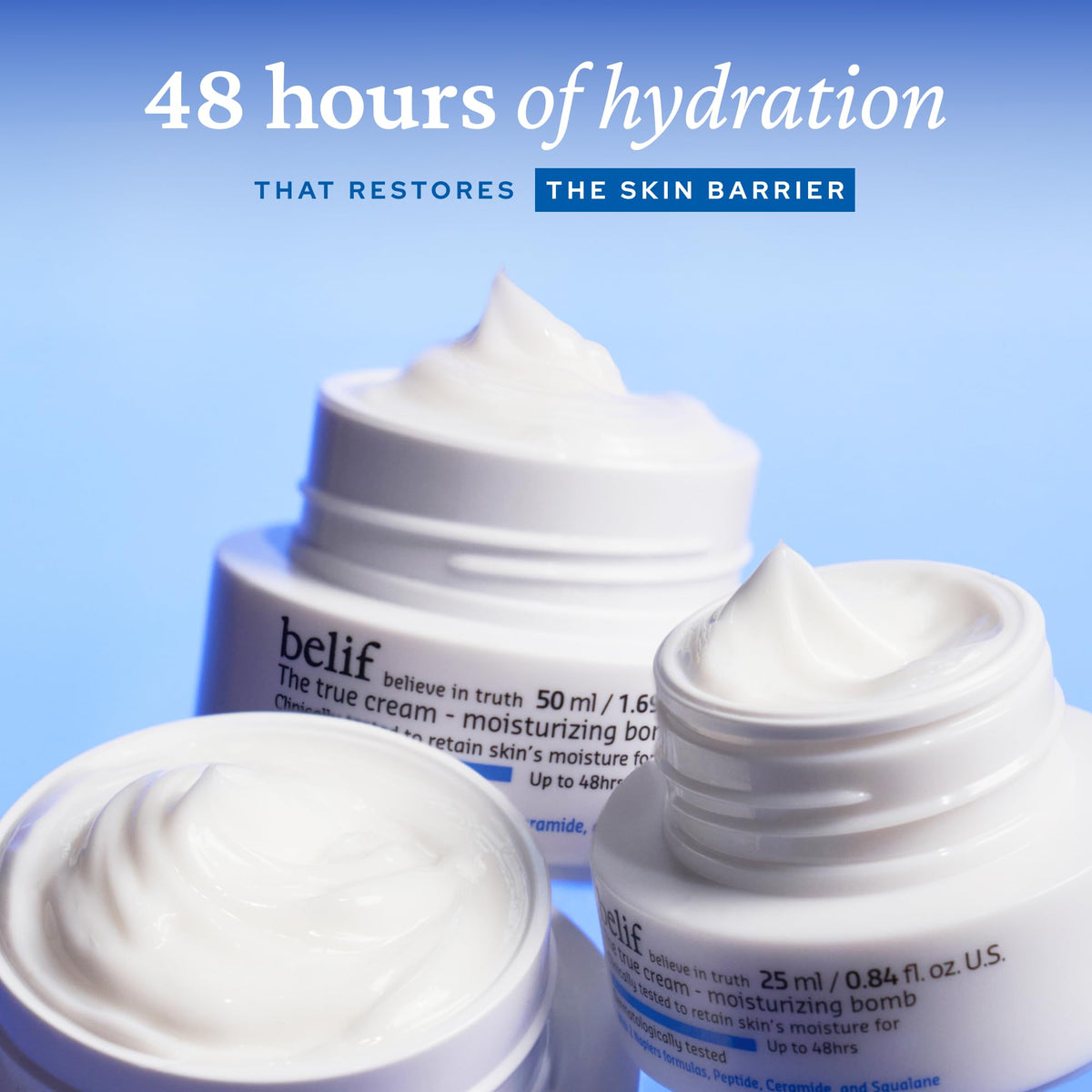 belif creamy milky texture swiped on hand benefit: fast-absorbing hydration