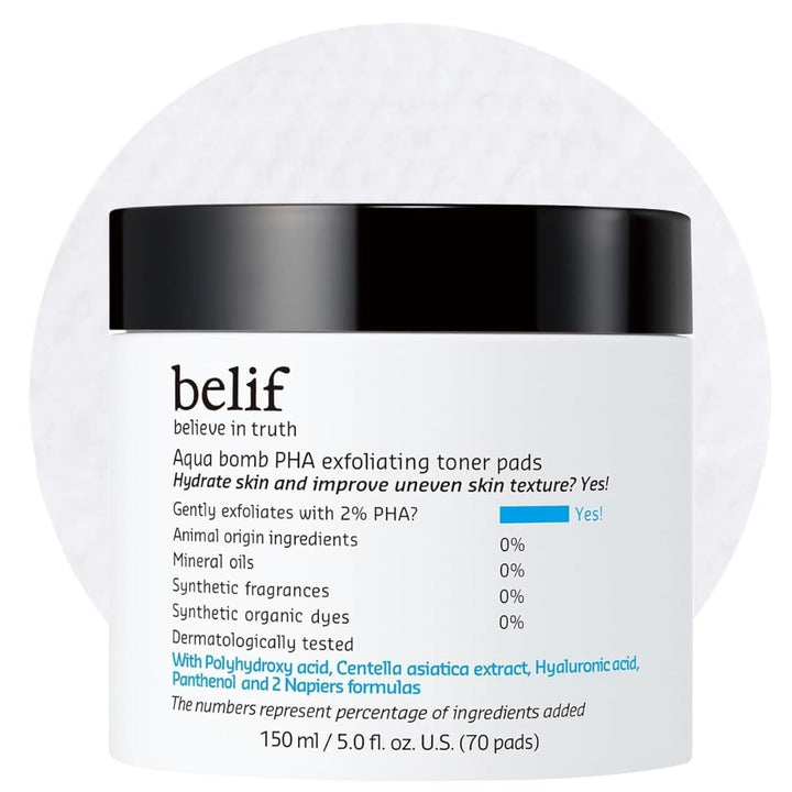 belif tub front view showing label and packaging benefits