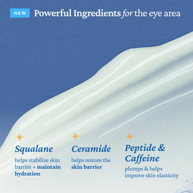 belif Peptide Eye Bomb label highlighting ingredients for visible hydrating benefit