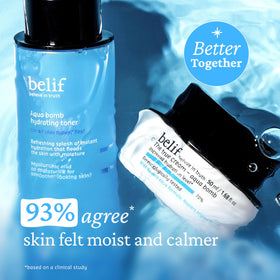 belif ingredient display with botanicals highlighting soothing barrier support