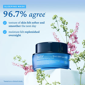 belif open jar with visible label showing clean formulation and ingredients