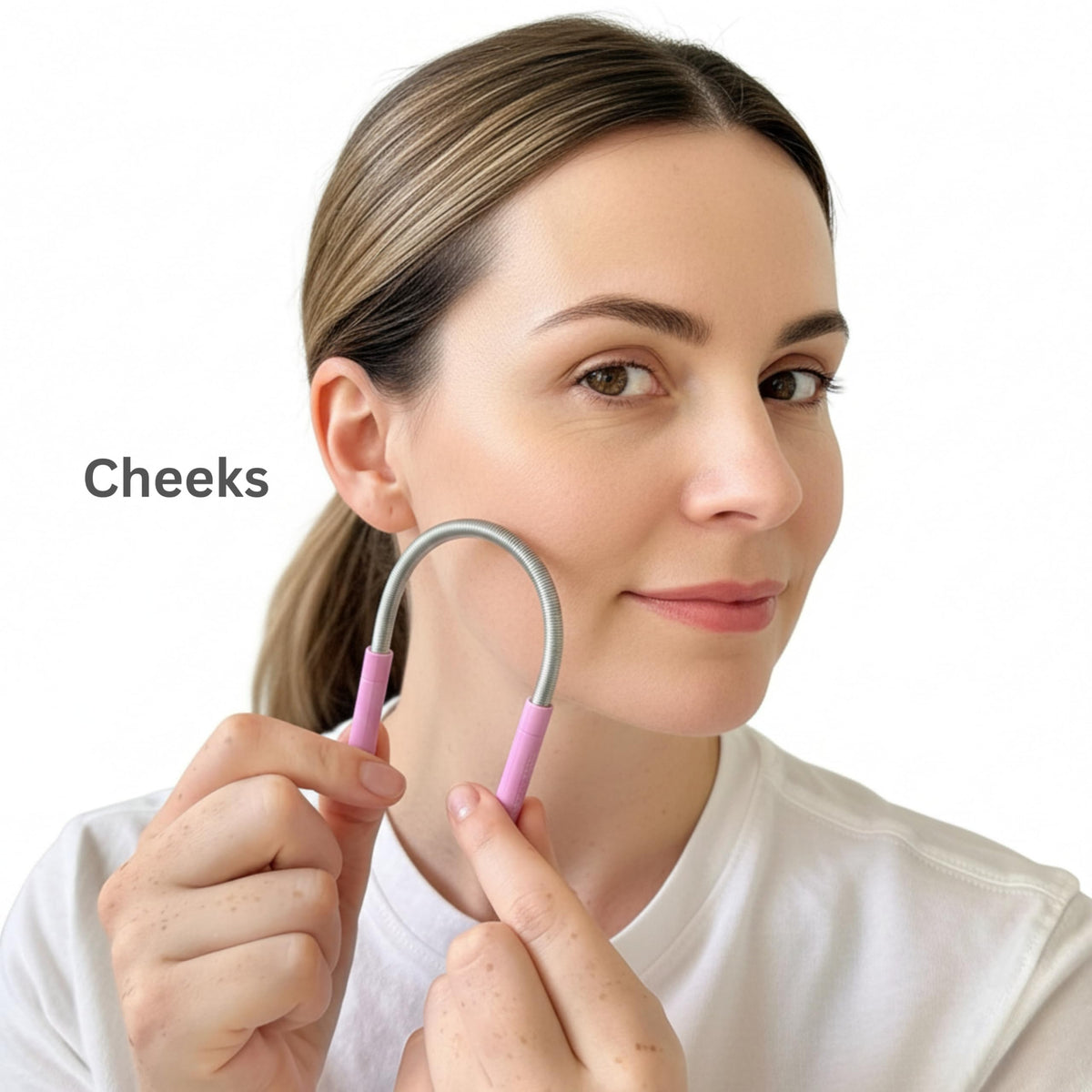 Bellabe held in hand to show size and portability for easy use benefit