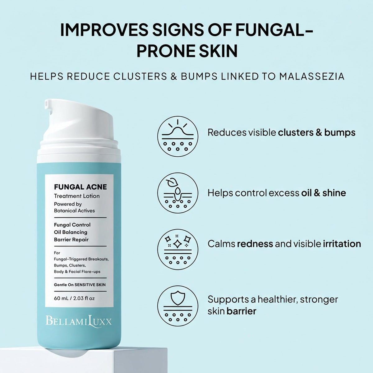 BellamiLuxx pump dispensing lightweight lotion for quick absorption