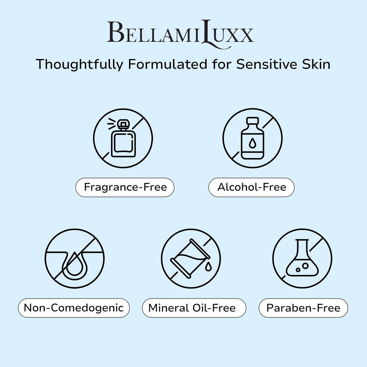 BellamiLuxx size comparison with hand showing travel-friendly tube