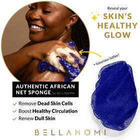 Bellanomi double-knotted mesh close-up demonstrating gentle effective exfoliation